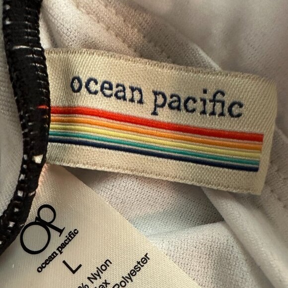 New Ocean Pacific OP One Piece Bathing Suit Size L Tropical Swimwear Upf 50+ - Picture 3 of 9